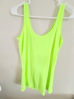 No Boundaries Neon Lime Tank Top - Scoop Neck